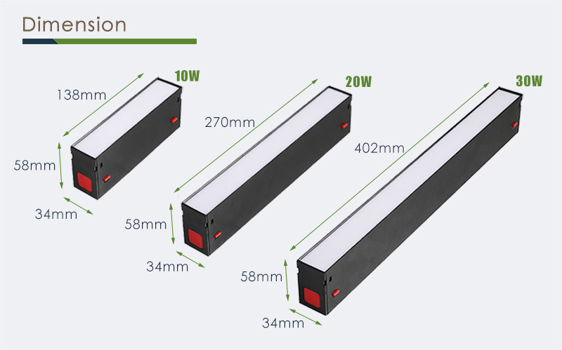 Dimension | XYZ35 Dimmable Linear LED Light Systems