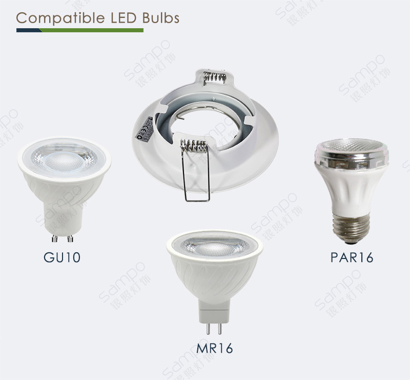 Compatible Bulbs | YZ5634 White GU10 Downlight Fittings