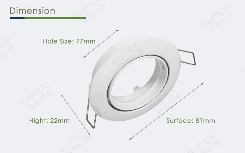 Dimension | YZ5636 Recessed GU10 LED Light Fittings