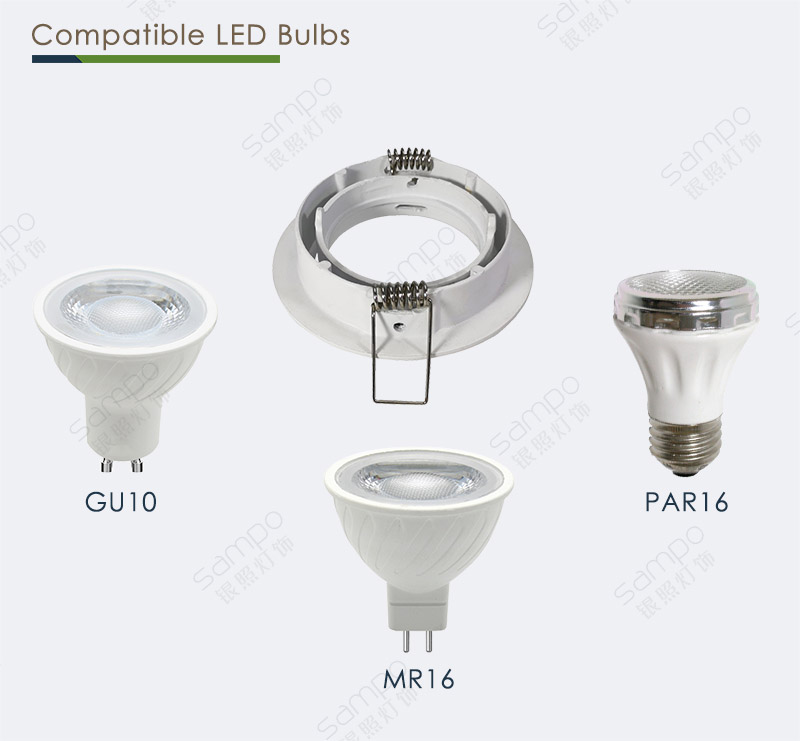 Compatible Bulbs | YZ5636 Recessed GU10 LED Light Fittings