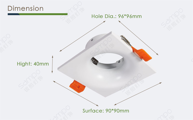 Dimension | YZ5640 Best IP Rated Square GU10 Downlights