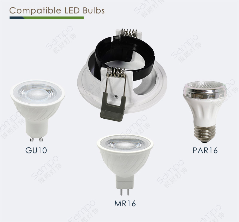 Compatible Bulbs | YZ5618 GU10 Wall Washer Downlights
