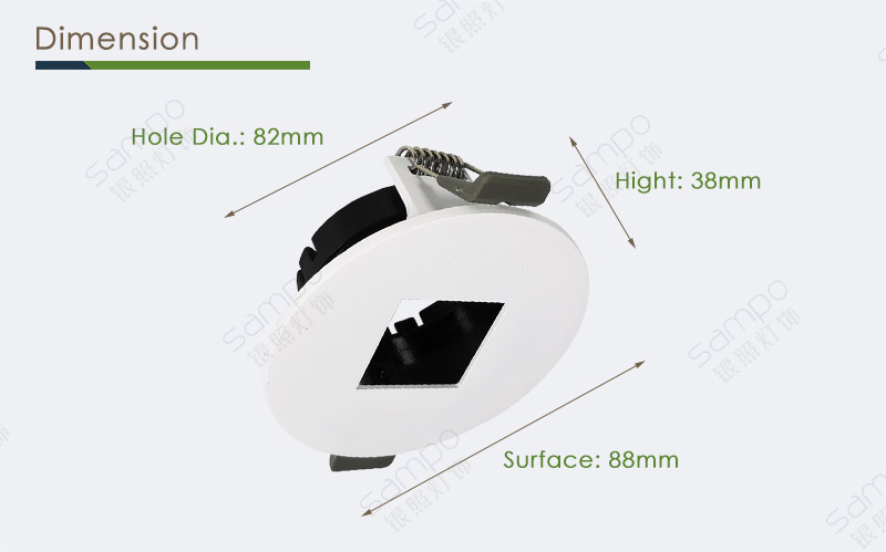 Dimension | YZ5624 GU10 LED Downlight Kits And Fittings