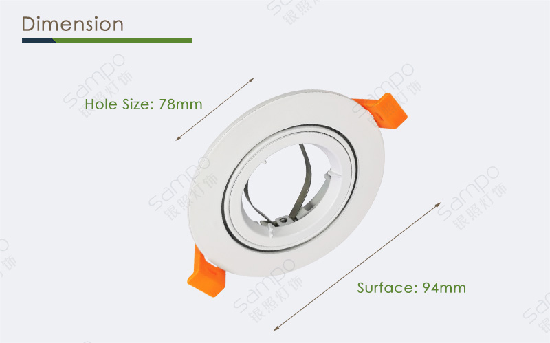 Dimension | YZ5604 Round GU10 LED Downlight Fitting