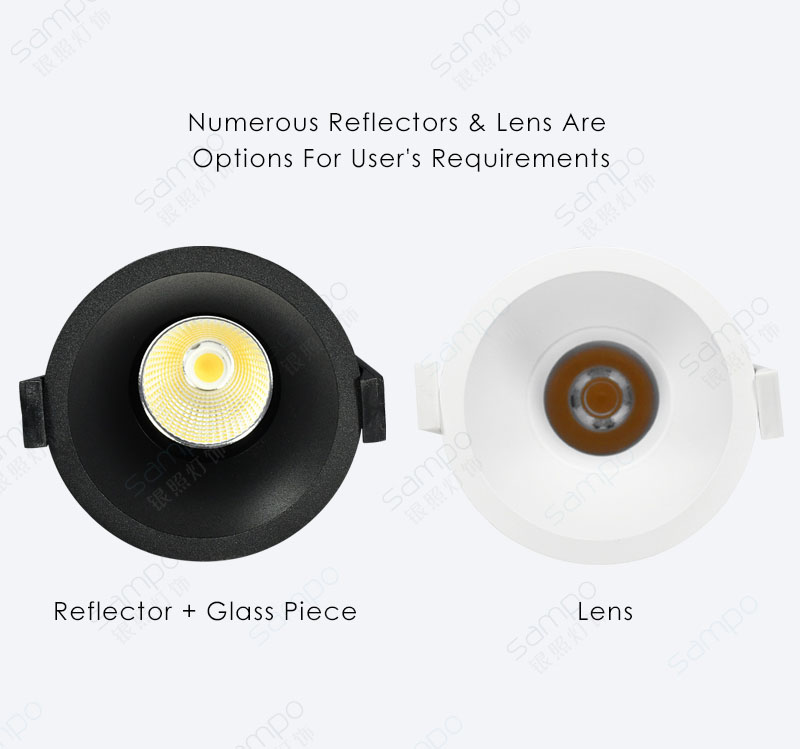 Lens Or Class Piece | YZ8107 Color Changing Recessed Round LED Downlights And Fittings