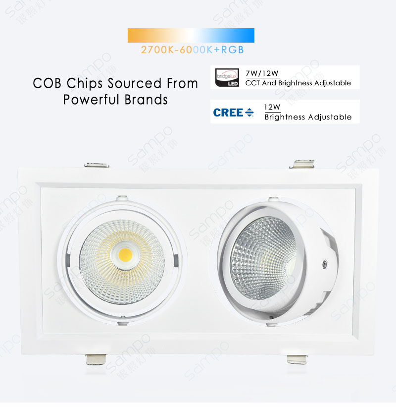 COB Chips | YZ8109 Double Recessed COB LED Downlights