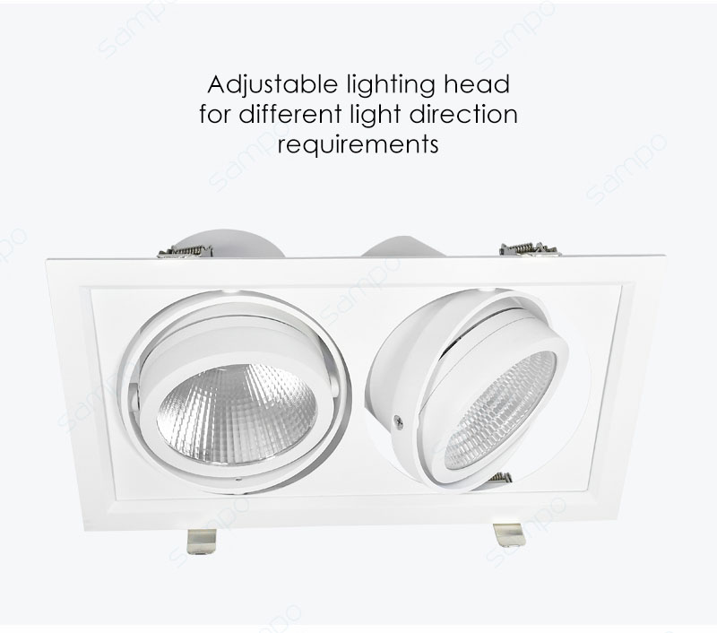 Tilt Light Heads | YZ8109 Double Recessed COB LED Downlights