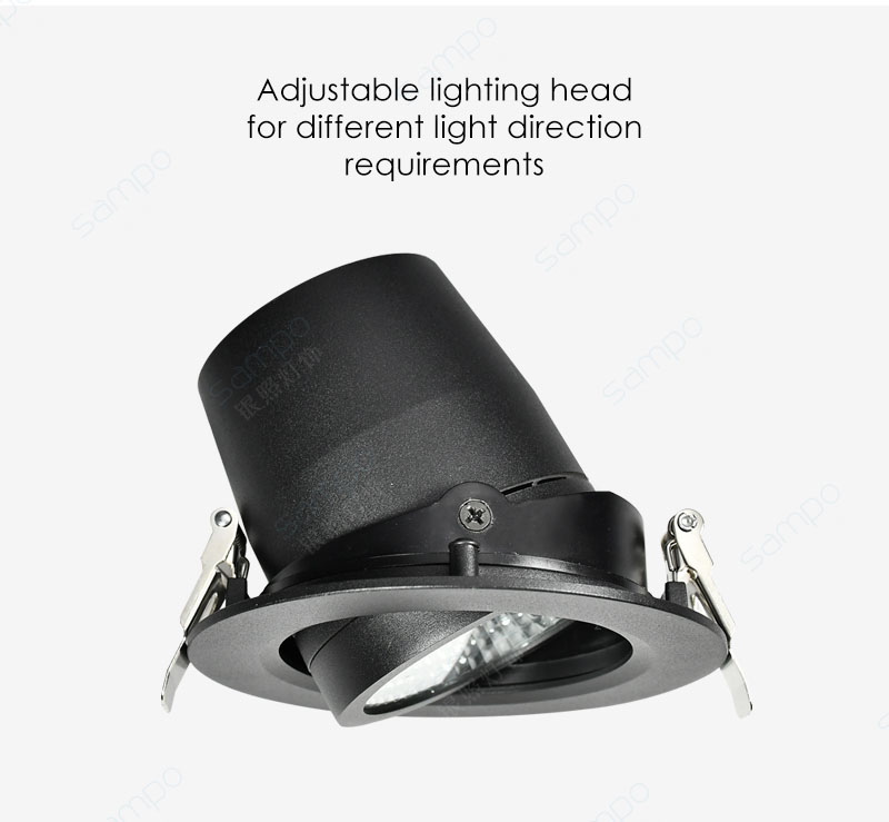 Tilt Light Head | YZ8113 Black Recessed Adjustable LED Downlights