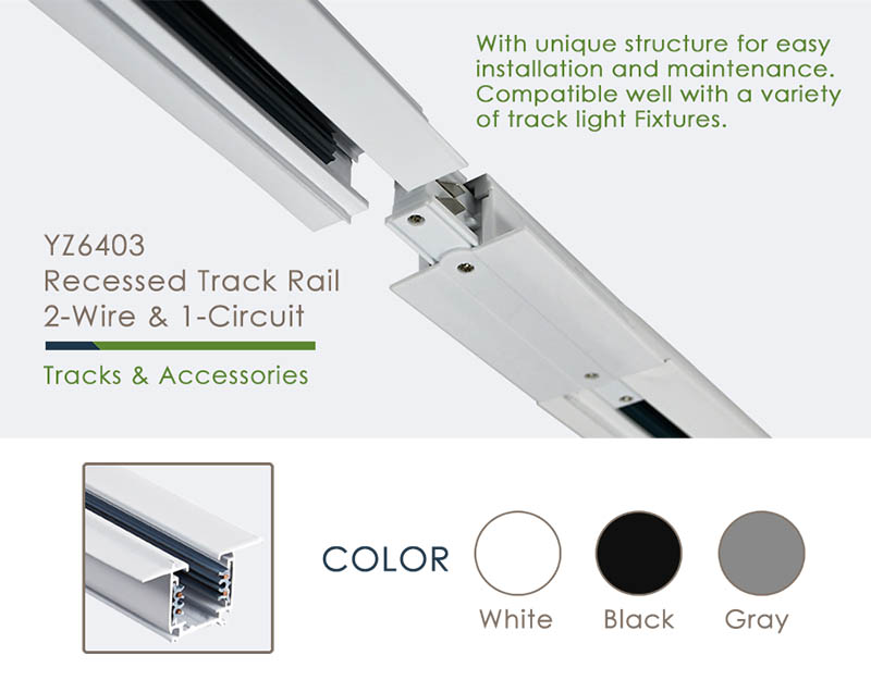 4 Wire 3 Phase Recessed LED Track Lighting Rail Systems