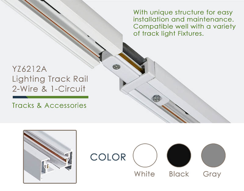 2 Wire 1 Circuit Spotlight Rail Track Lighting Systems