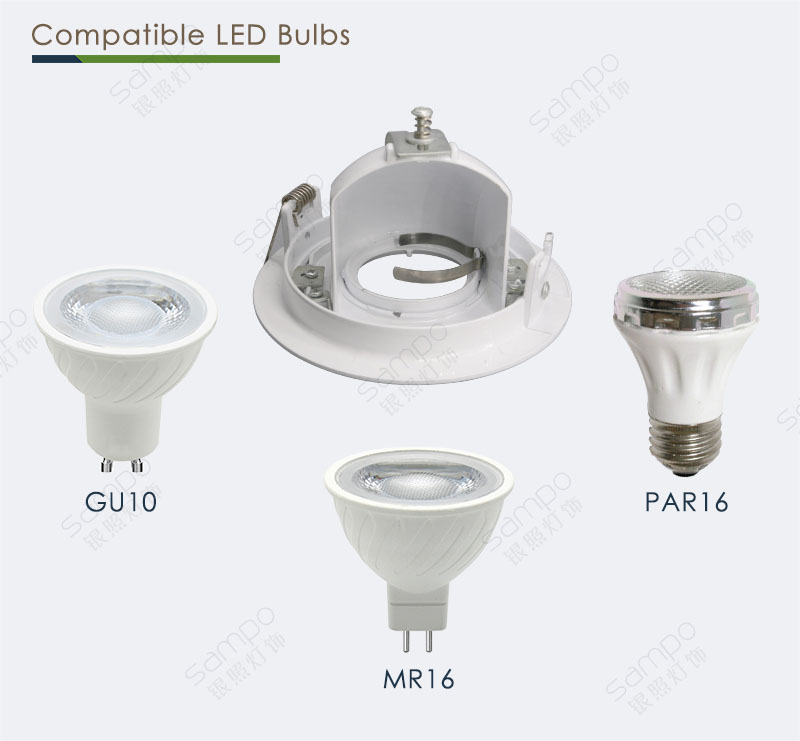 Compatible Bulbs | YZ5613 Round MR16 Downlight Housing And Kit