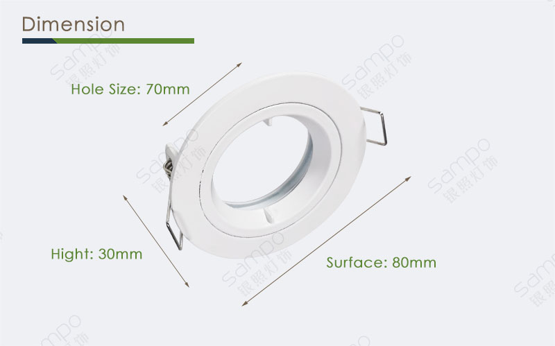 Dimension | YZ5627 Round MR16 LED Spot Light Fixture