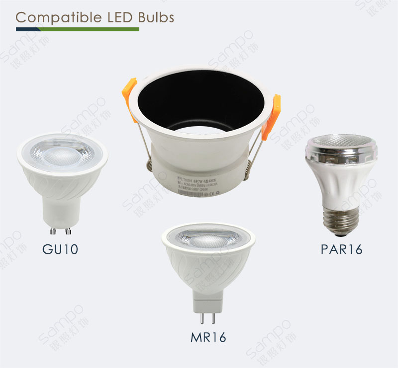 Compatible Bulbs | YZ5630 White And Black GU10 Downlights