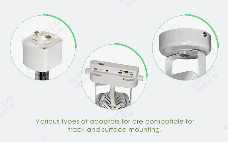 Compatible Adaptors | YZ5403 Square GU10 MR16 Track Light Fittings
