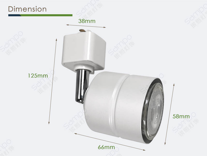 Dimension | YZ5419 LED Track Light GU10 Fixture