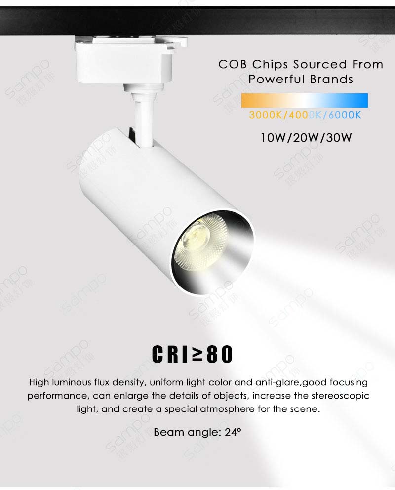 CRI Performance | YZ7105 10W 20W 30W LED Track Lighting Heads