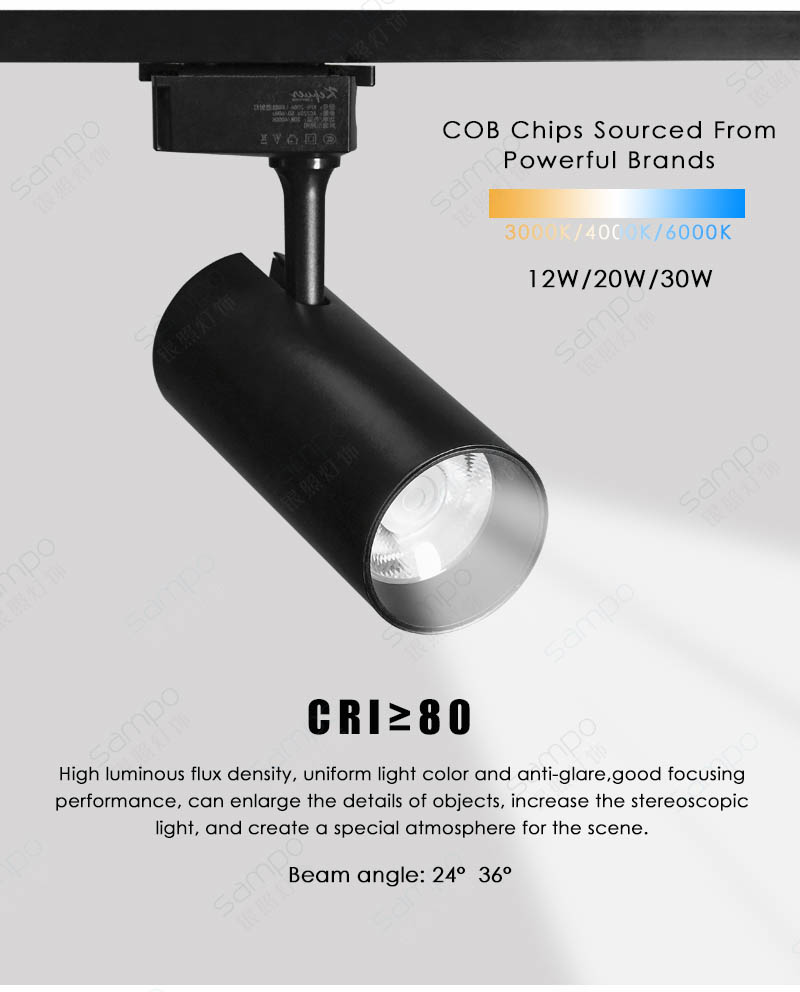 CRI Performance | YZ7108 12W 20W 30W LED Track Light Fixtures