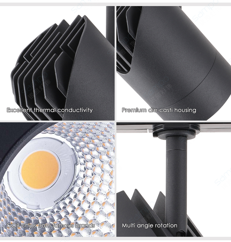 Features | YZ1018 30W 40W White And Black Modern LED Track Lighting Fixtures