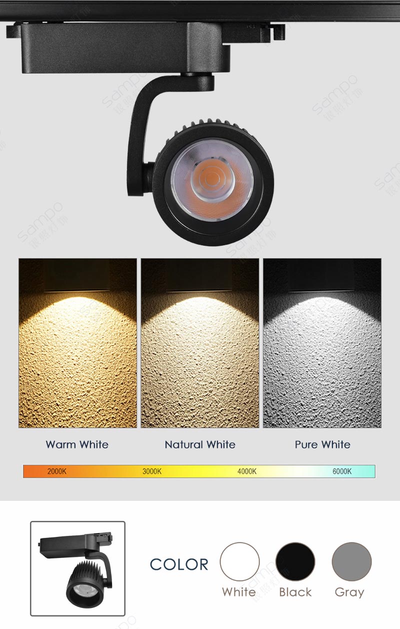 COB Chips | YZ7201 25W 35W White And Black LED Track Spotlights