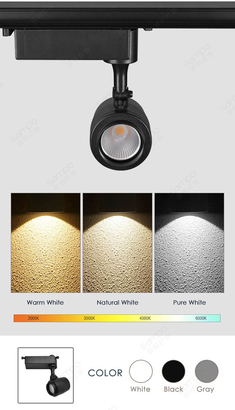 COB Chips | YZ7208 15W Wireless Remote Control Track Lighting Fixtures