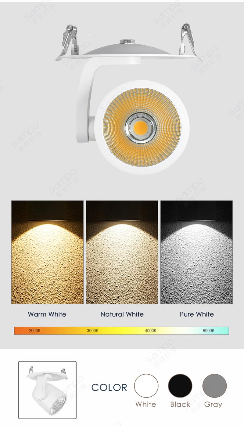 COB Chips | YZ7210 25W 35W Ceiling Mounted LED Track Lighting Fixtures