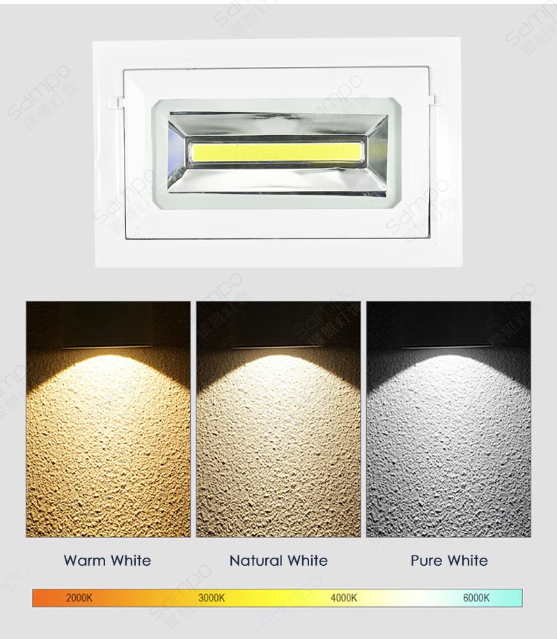 Surface Finish | YZ9100 20W 30W 40W 50W Recessed Rectangular LED Downlights And Flood Lights