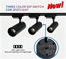 3CCT DIP Switch COB Track Light – Adjustable 3000K/4000K/6000K LED Track Spotlight 3CCT DIP Switch COB Track Light – Adjustable 3000K/4000K/6000K LED Track Spotlight