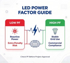 What Is Power Factor (PF) in LED Lighting & Why It Matters for Commercial Projects What Is Power Factor (PF) in LED Lighting & Why It Matters for Commercial Projects