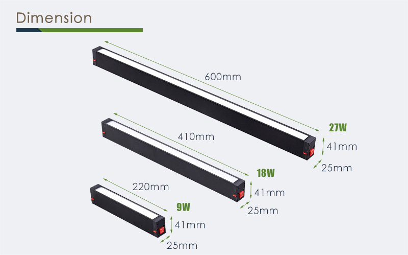 Dimension | LED Track Linear Flood Light