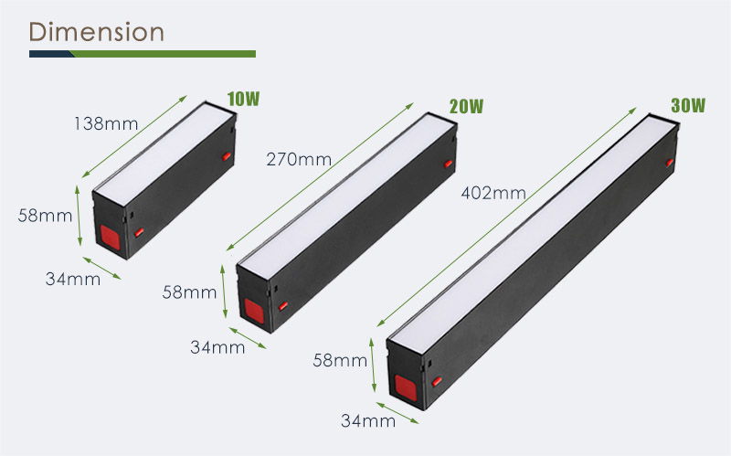 Dimension | XYZ35 Dimmable Linear LED Light Systems