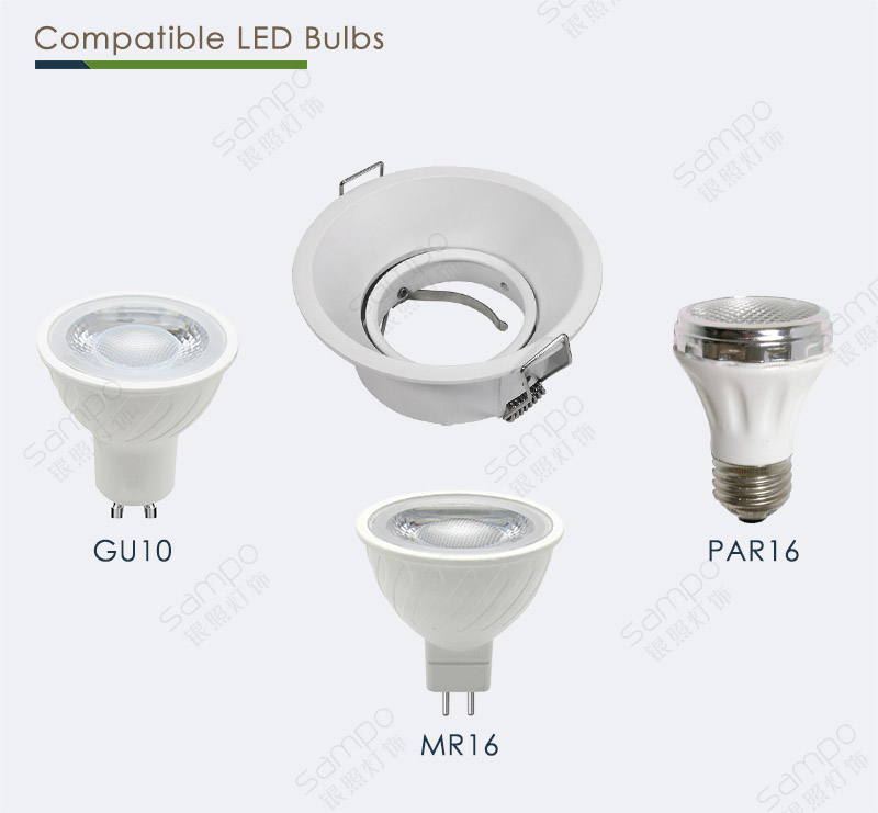 Compatible Bulbs | YZ5601 Round GU10 Spotlight Fitting