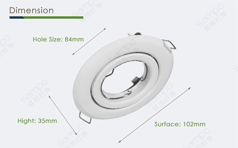 Dimension | YZ5634 White GU10 Downlight Fittings