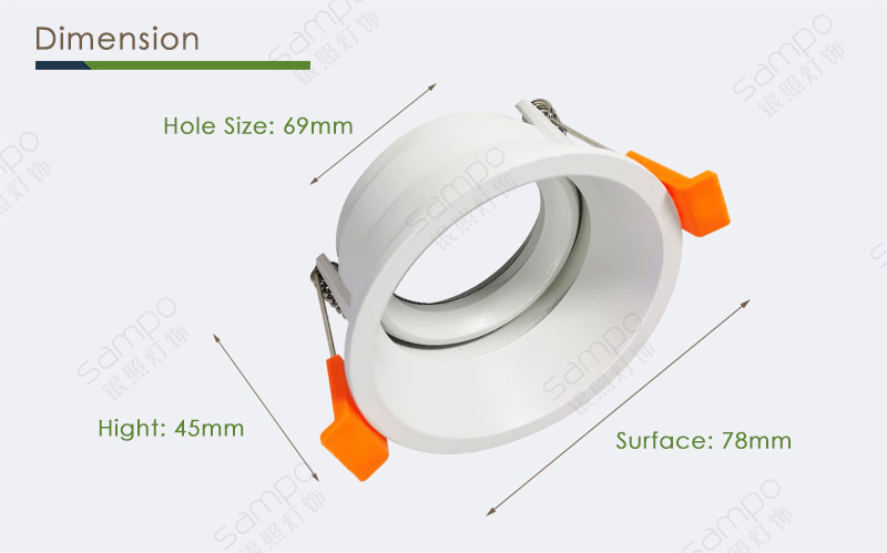 Dimension | YZ5638 Deep GU10 Downlight Fitting