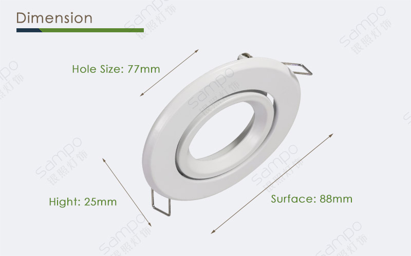 Dimension | YZ5637 Bathroom MR16 LED Downlights