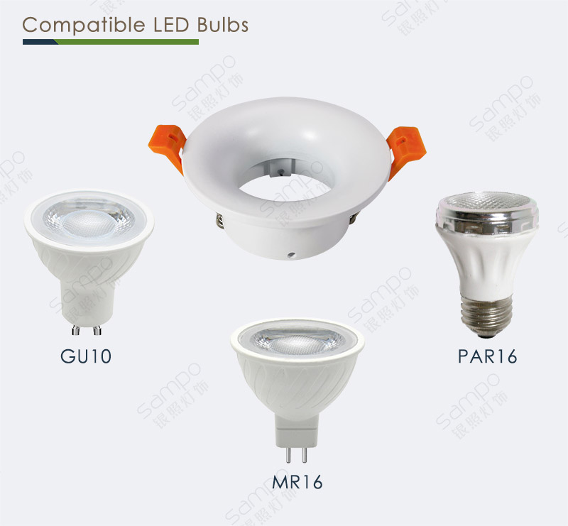Compatible Bulbs | YZ5639 MR16 GU10 Ceiling Light Fittings