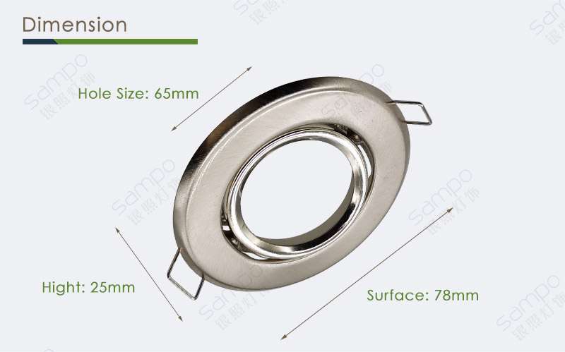 Dimension | YZ5611-T IP65 Adjustable Eyeball GU10 Downlight Fitting