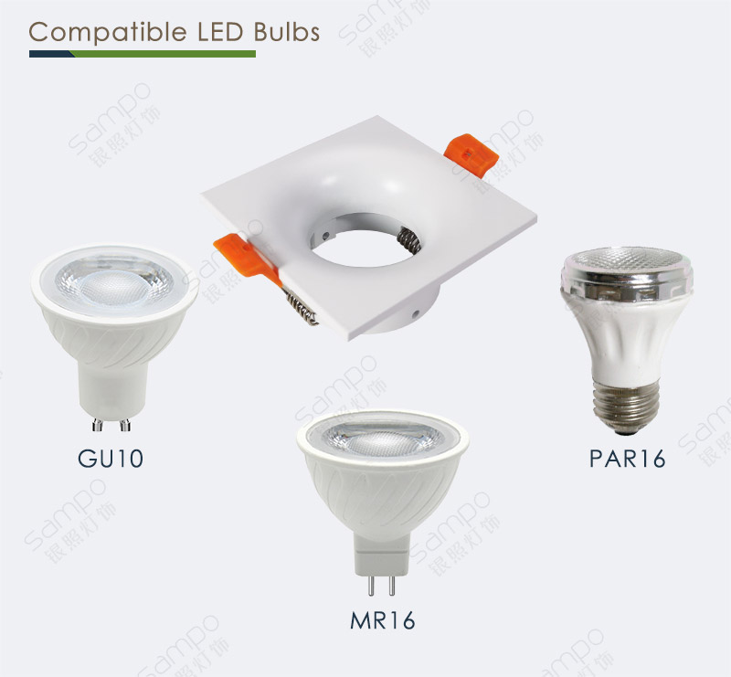 Compatible Bulbs | YZ5640 Best IP Rated Square GU10 Downlights