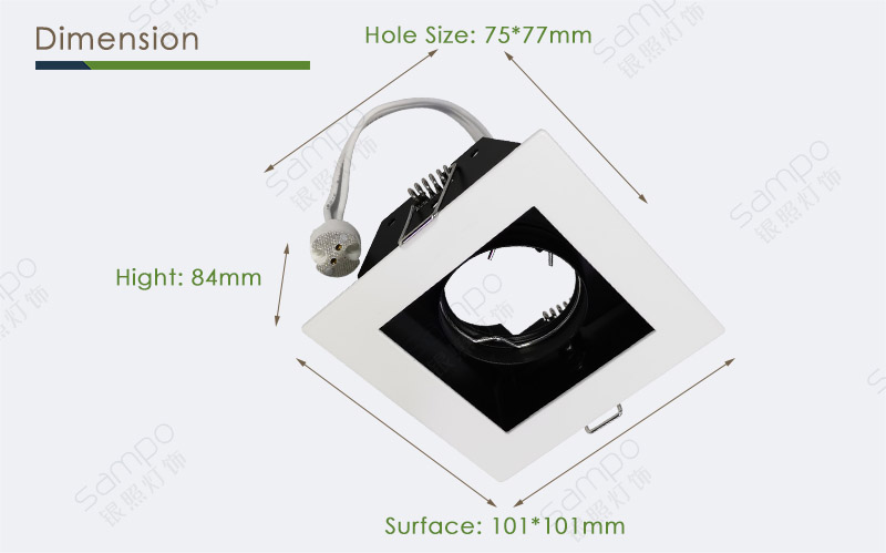 Dimension | YZ5643 LED GU10 Grille Downlights Manufacturer