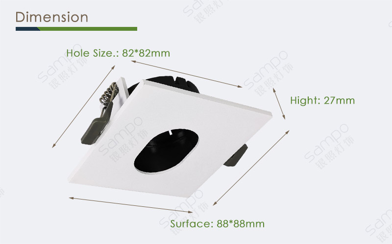 YZ5617 Dimension | GU10 Wall Washer Downlight Manufacturer