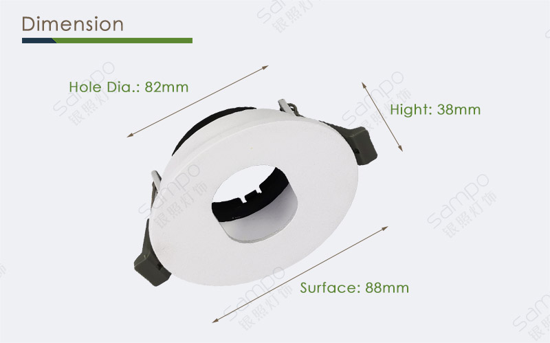 Dimension | YZ5618 GU10 Wall Washer Downlights