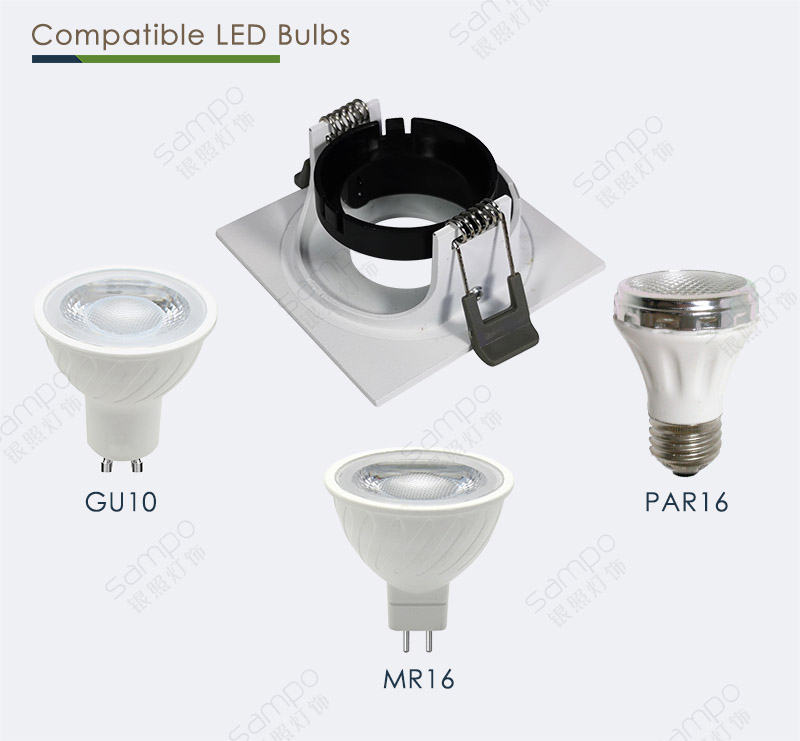 Compatible Bulbs | YZ5619 GU10 Downlight Holder And Fitting