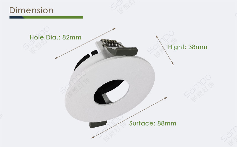 Dimension | YZ5620 GU10 LED Ceiling Light Fittings