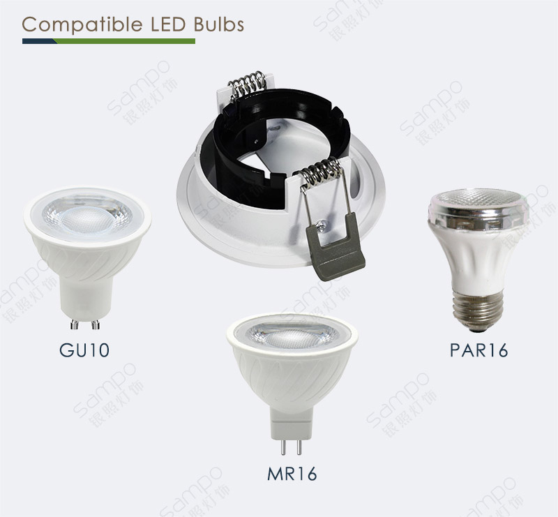 Compatible Bulbs | YZ5622 GU10 Recessed Pinhole Downlight Housing