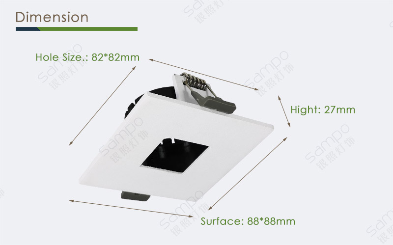 Dimension | YZ5623 GU10 LED Spotlight Fittings And Fixtures