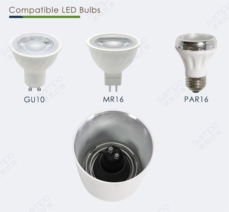 Compatible Bulbs | YZ5648 Round GU10 Surface Mounted Downlights