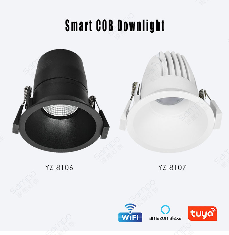 YZ8106 Black Dimmable Recessed LED Downlight Spotlights