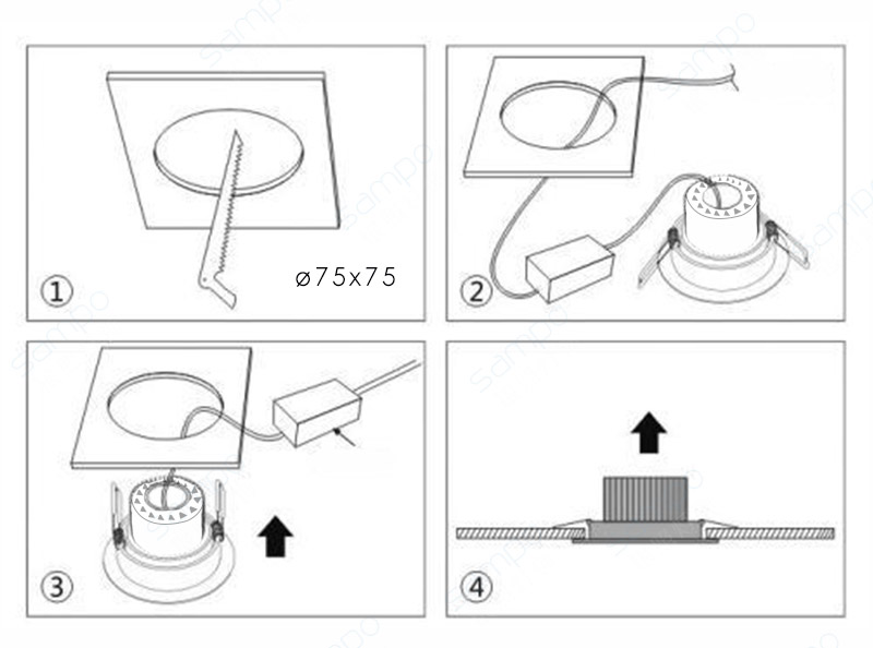 Installation Manual | YZ8104 Black Square Recessed Downlights
