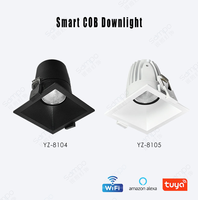 YZ8104 Black Square Recessed Downlights