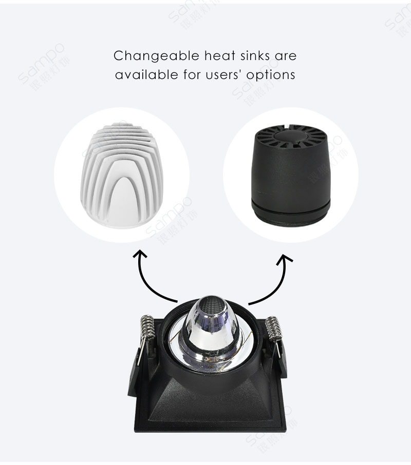 Heat Sinks | YZ8109 Double Recessed COB LED Downlights