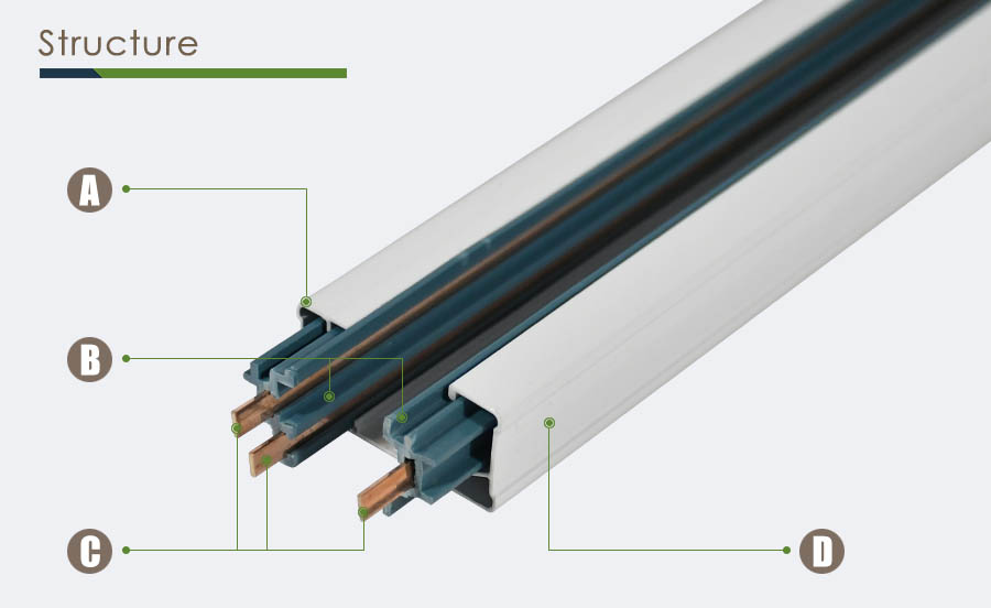 Structure | 3 Wire 1 Phase Track Lighting Rail System